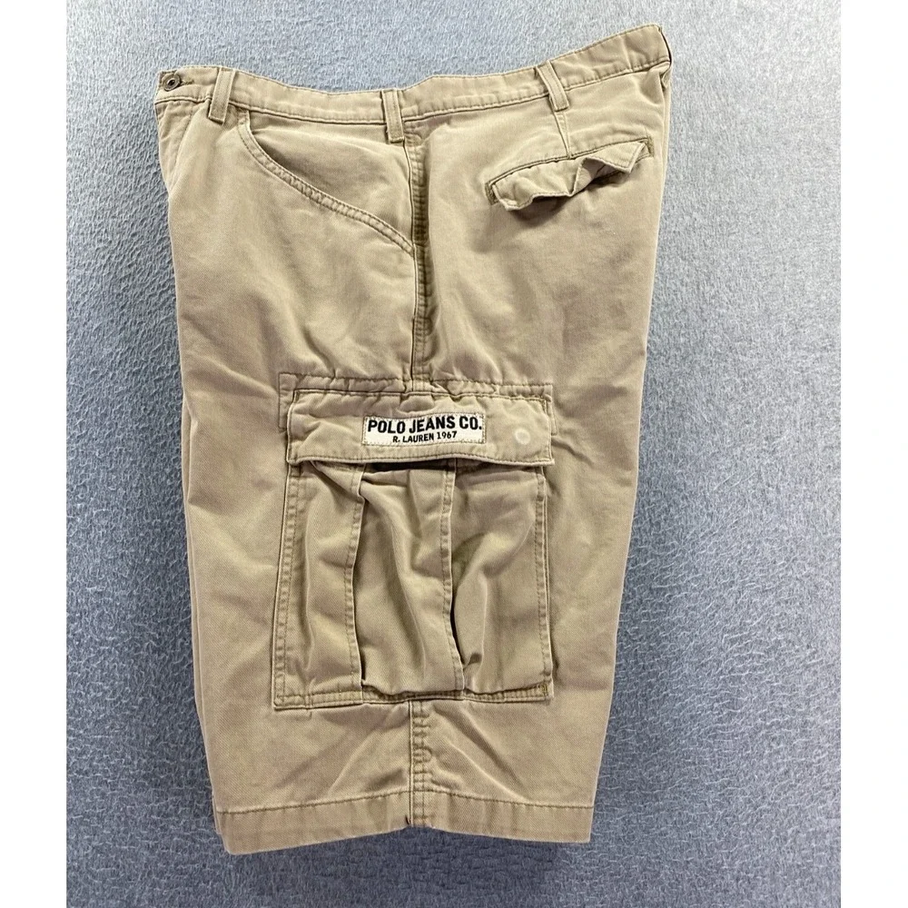 Vtg Polo Jeans Ralph Lauren Firefighter‎ Shorts Mens 34 Cargo Khaki Trooper